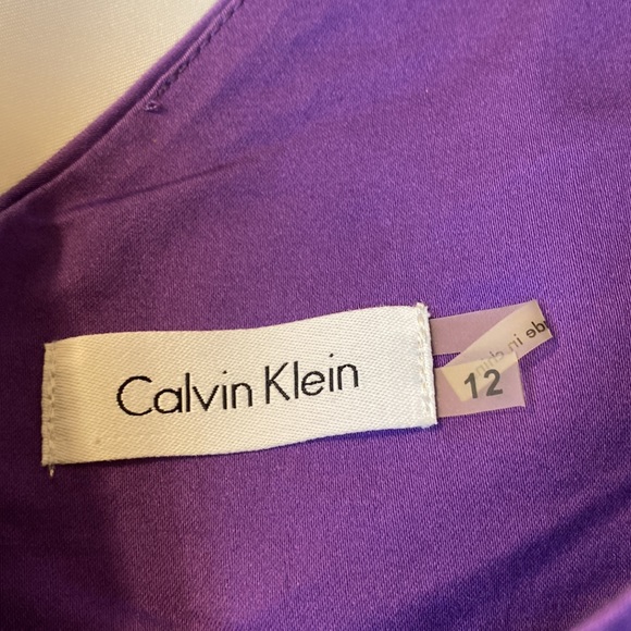 Calvin Klein - Fit and Flare Backless Dress in Purple, Size 12. - Picture 7 of 7